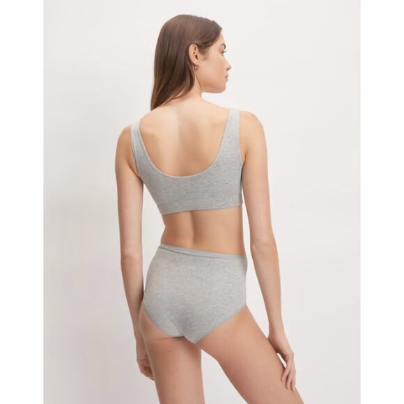 EVERLANE Women's Cotton Tank Bra XS Heather Grey Scoop Neck NWOT - Picture 3 of 7